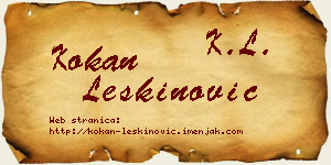 Kokan Leškinović vizit kartica